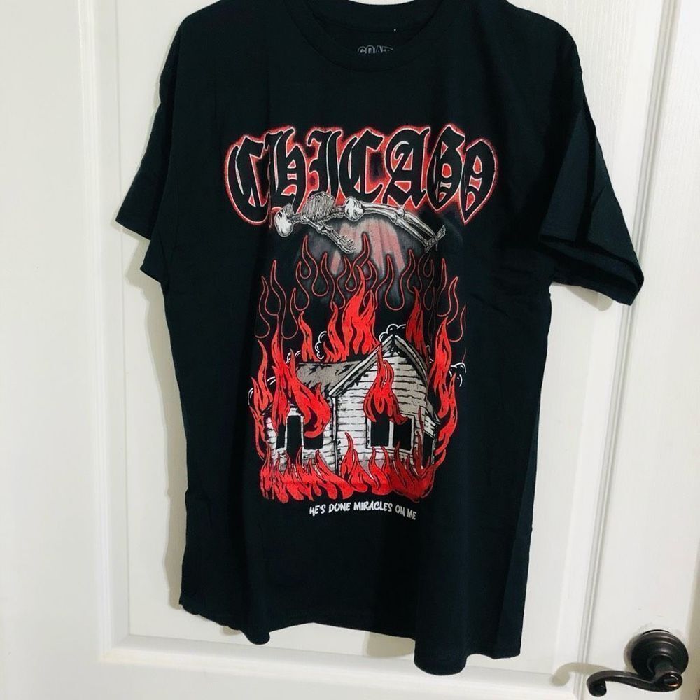 Brand‎ New Goat Crew Chicago Vintage Short Sleeve T-Shirt Black Size Large